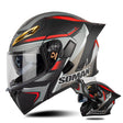 SOMAN Motorcycle Dual Lens Riding Peel-Off Full Coverage Helmet, Size: XXL(Red Gray Vision) - free shipping - PMC TechLife - Order now!