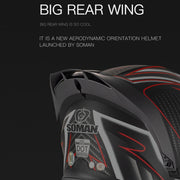 SOMAN Motorcycle Dual Lens Riding Peel-Off Full Coverage Helmet, Size: L(Matt Black Blue)