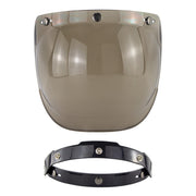 Motorcycle Helmet Three-Button Windproof Lens With Bracket(Light Tea)