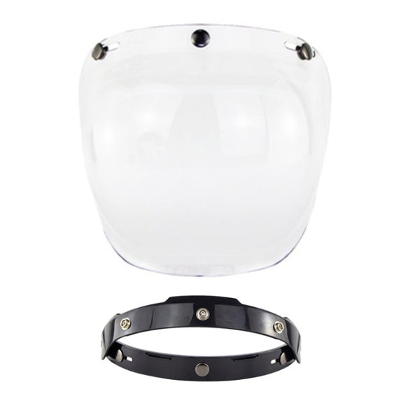 Motorcycle Helmet Three-Button Windproof Lens With Bracket(Transparent)