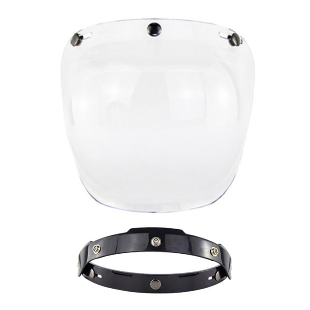 Motorcycle Helmet Three-Button Windproof Lens With Bracket(Transparent)