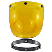 Motorcycle Helmet Three-Button Windproof Lens With Bracket(Amber)
