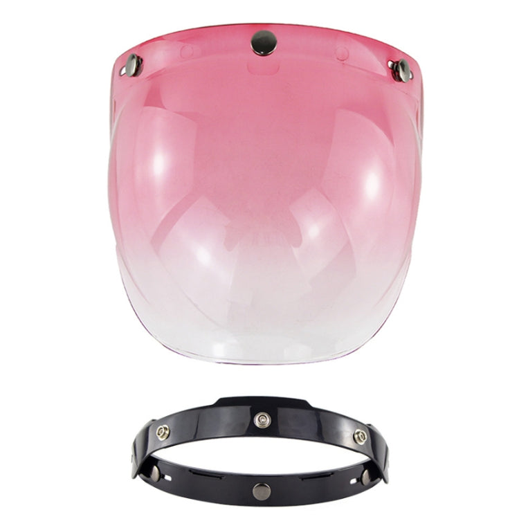 Motorcycle Helmet Three-Button Windproof Lens With Bracket(Pink)
