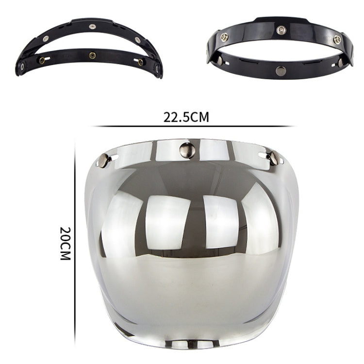 Motorcycle Helmet Three-Button Windproof Lens With Bracket(Rainbow)