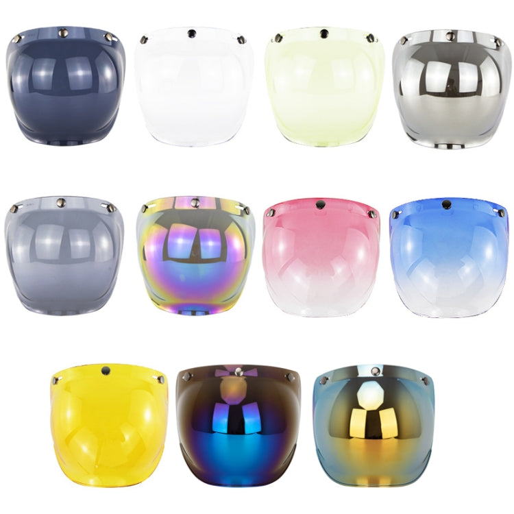 Motorcycle Helmet Three-Button Windproof Lens With Bracket(Pink)