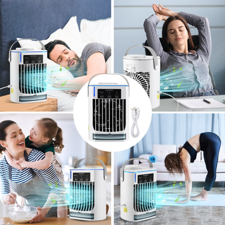 CF008 Mini Household Humidification Spray Air Cooler USB Plug-in Portable Air Conditioner Fan(White)