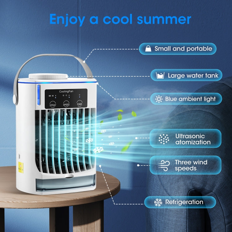 CF008 Mini Household Humidification Spray Air Cooler USB Plug-in Portable Air Conditioner Fan(White)