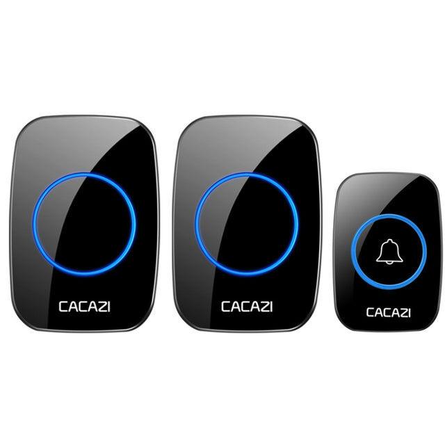 CACAZI A10DC 1 To 2 Battery Type Home Smart Water-resistant Electronic Wireless Doorbell(Black)