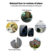 CACAZI A10DC 1 To 2 Battery Type Home Smart Water-resistant Electronic Wireless Doorbell(Black)