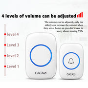 CACAZI A10DC 1 To 2 Battery Type Home Smart Water-resistant Electronic Wireless Doorbell(Black)