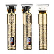 Men Bald Haircut 2 In 1 Electric Hair Clipper Water-resistant Set(Gold)