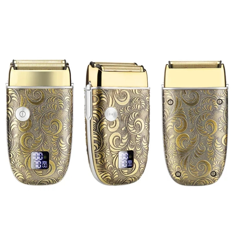 Men Bald Haircut 2 In 1 Electric Hair Clipper Water-resistant Set(Gold)