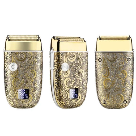 Men Bald Haircut 2 In 1 Electric Hair Clipper Water-resistant Set(Gold)