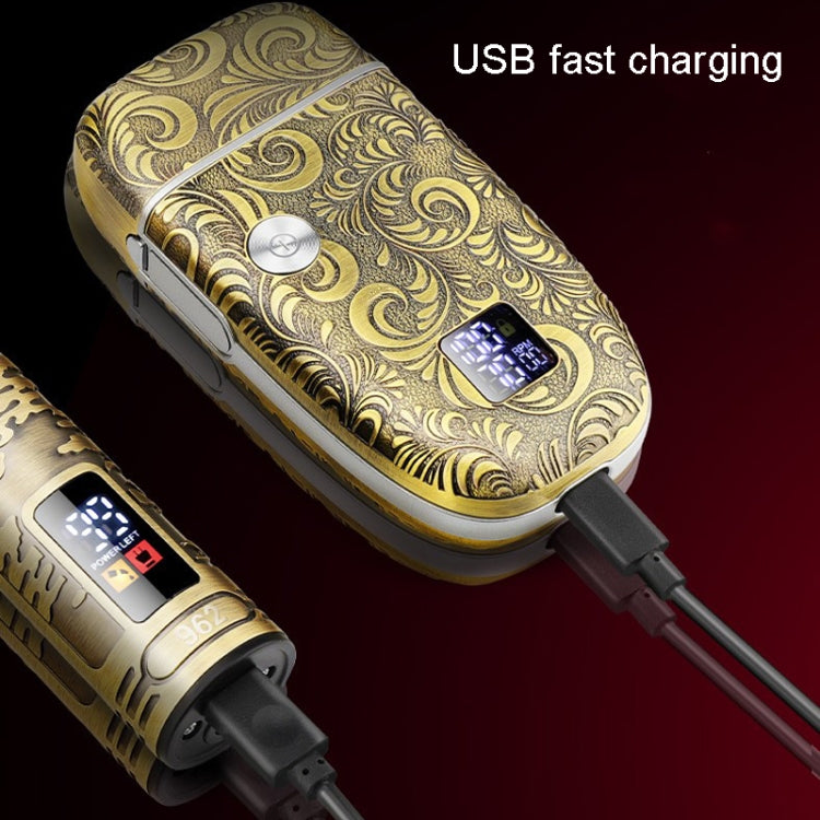 Men Bald Haircut 2 In 1 Electric Hair Clipper Water-resistant Set(Gold)