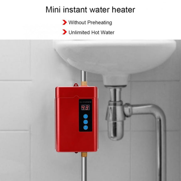 UK Plug 3000W  Electric Water Heater With Remote Control Adjustable Temperate(White)
