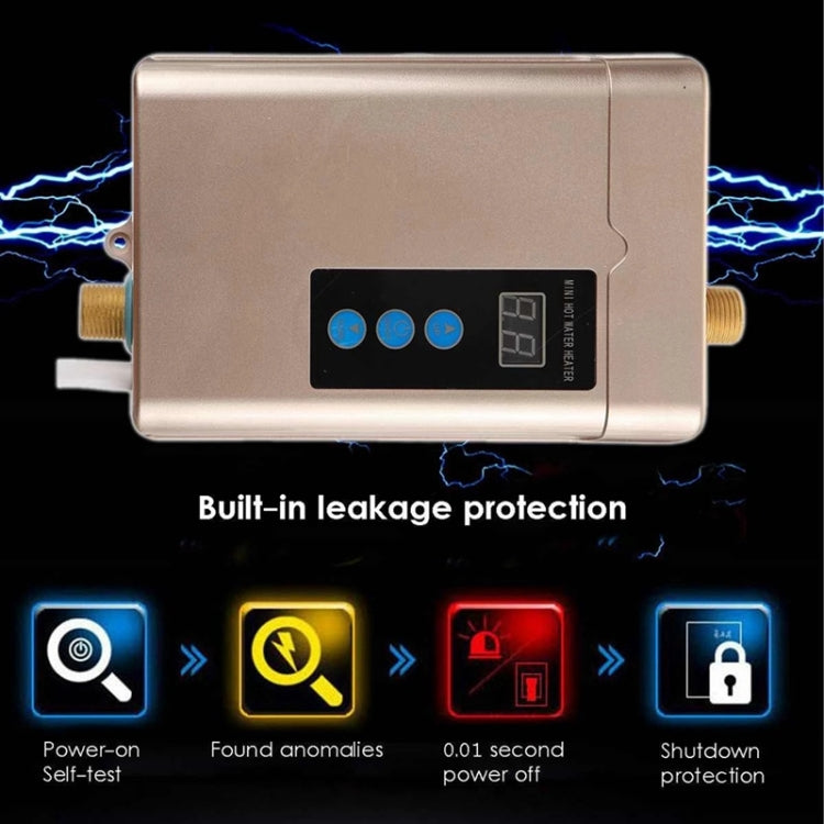EU Plug 4000W Electric Water Heater With Remote Control Adjustable Temperate(Black)