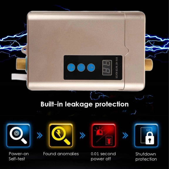 UK Plug 3000W  Electric Water Heater With Remote Control Adjustable Temperate(Black)