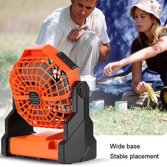 Outdoor Infinitely Variable Speed Portable Large Wind Charging Camping Lighting Fan(Black Orange)