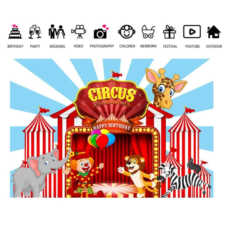 Circus Backdrop Carnival  Party Decorations Banner For Birthday 210 x 150cm