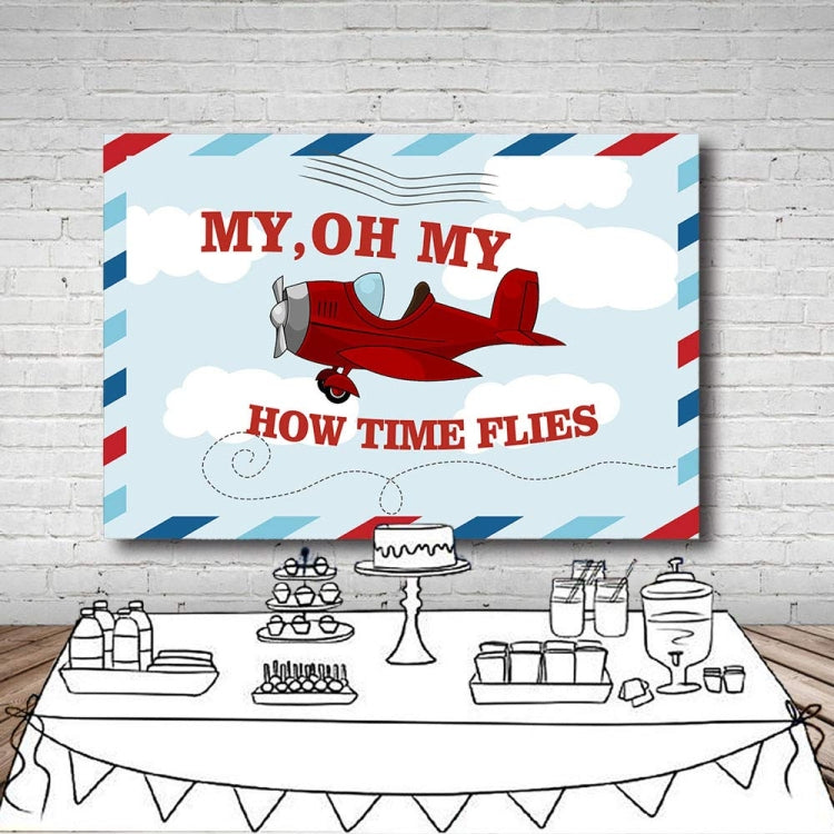 210x180cm Cartoon Small Aircraft Children Birthday Background Cloth