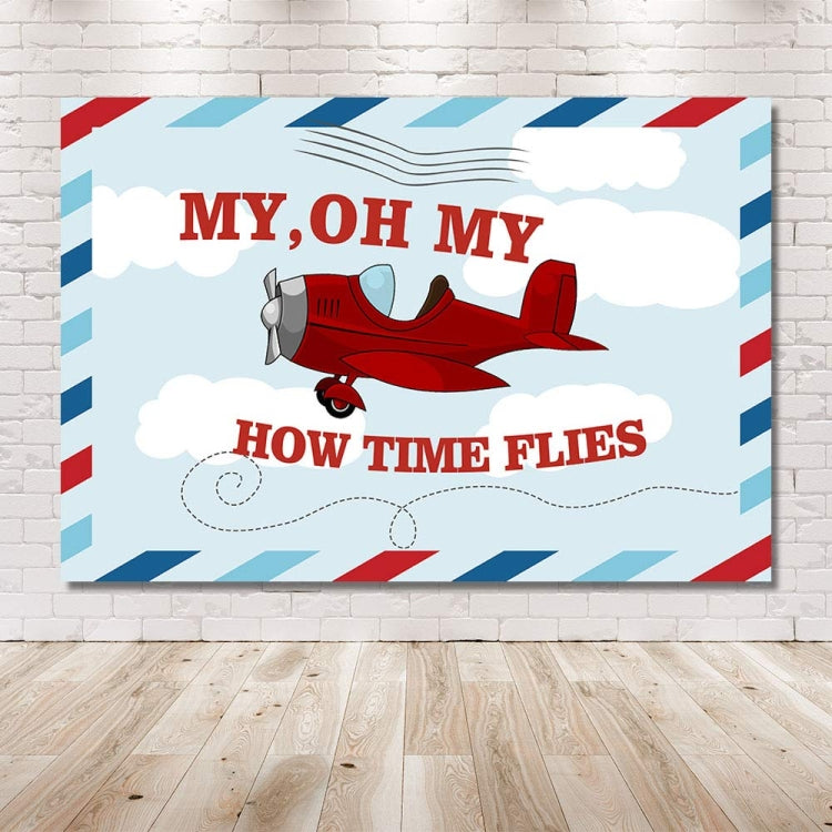 210x150cm Cartoon Small Aircraft Children Birthday Background Cloth