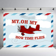 210x150cm Cartoon Small Aircraft Children Birthday Background Cloth