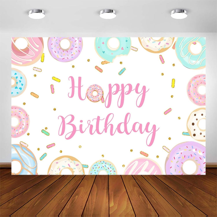 210x150cm Donut Cartoon Children Birthday Background Cloth
