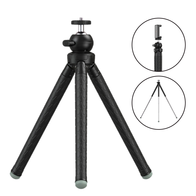 APEXEL APL-JJ09 Mobile Selfie Live Streaming Portable Stretch Telephoto Tripod(Black)