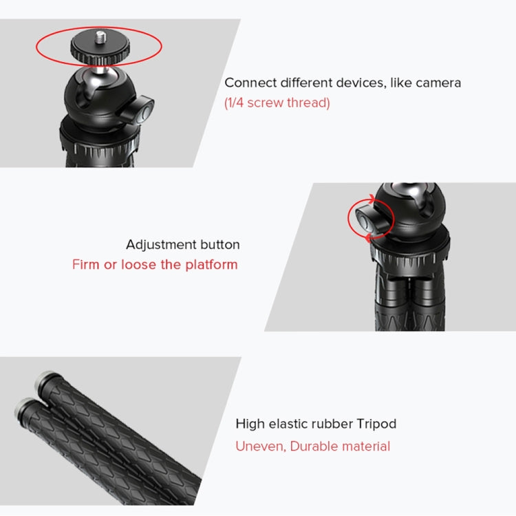 APEXEL APL-JJ09 Mobile Selfie Live Streaming Portable Stretch Telephoto Tripod(Black)