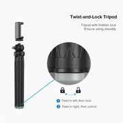 APEXEL APL-JJ09 Mobile Selfie Live Streaming Portable Stretch Telephoto Tripod(Black)