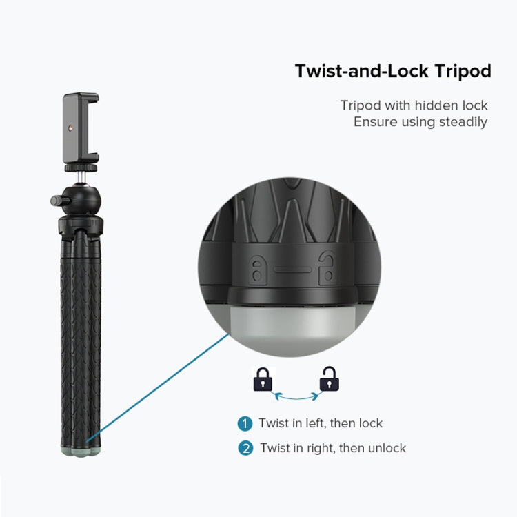 APEXEL APL-JJ09 Mobile Selfie Live Streaming Portable Stretch Telephoto Tripod(Black)
