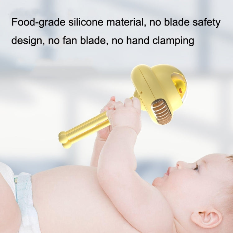 Shaking Head Stroller Fan Leafless Octopus Mute Portable Mini Fan Normal Version (Yellow)