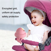 Shaking Head Stroller Fan Leafless Octopus Mute Portable Mini Fan Shaking Head Version (White)