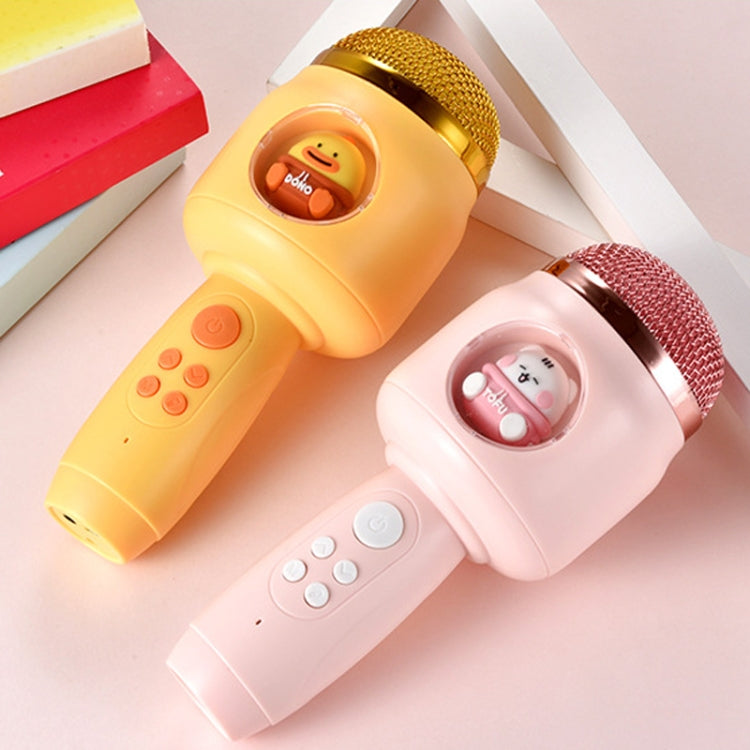 Children Wireless Microphone Bluetooth Phone Singing Microphone(Yellow)