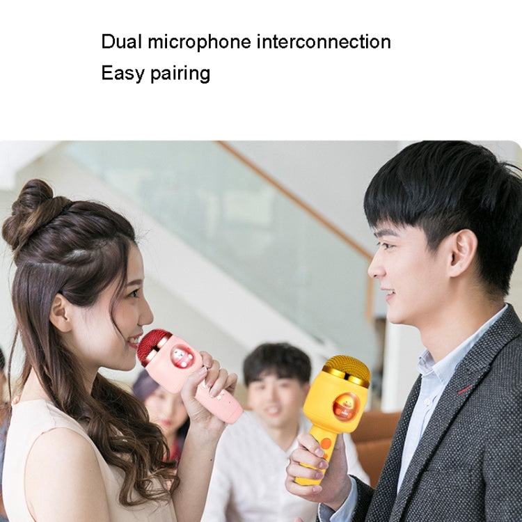 Children Wireless Microphone Bluetooth Phone Singing Microphone(Yellow)