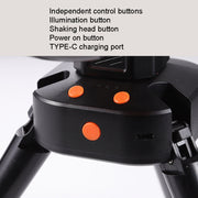 Outdoor Camping USB Charging Fan Tent Swing Head Fan With Tripod LED Light(Black Orange)
