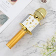 WS-858L LED Light Flashing Wireless Capacitance Microphone Comes With Audio Mobile Phone Bluetoon Live Microphone(Gold) - Microphone by PMC TechLife | Online Shopping South Africa | PMC TechLife | Buy Now Pay Later Mobicred