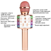 WS-858L LED Light Flashing Wireless Capacitance Microphone Comes With Audio Mobile Phone Bluetoon Live Microphone(Gold)