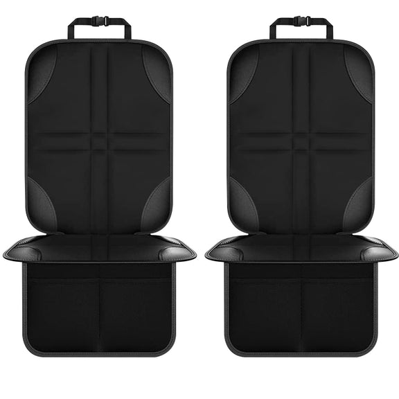 2pcs Child Car Seat Protector Non-Slip Base Material + Water-resistant 600D Fabric(Black Line)