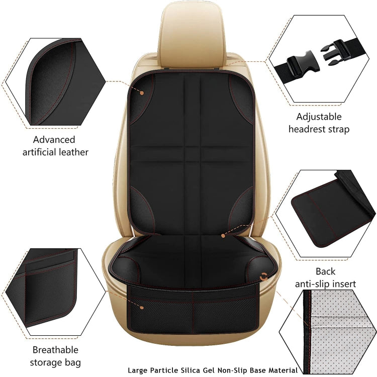 2pcs Child Car Seat Protector Non-Slip Base Material + Water-resistant 600D Fabric(Red Line)