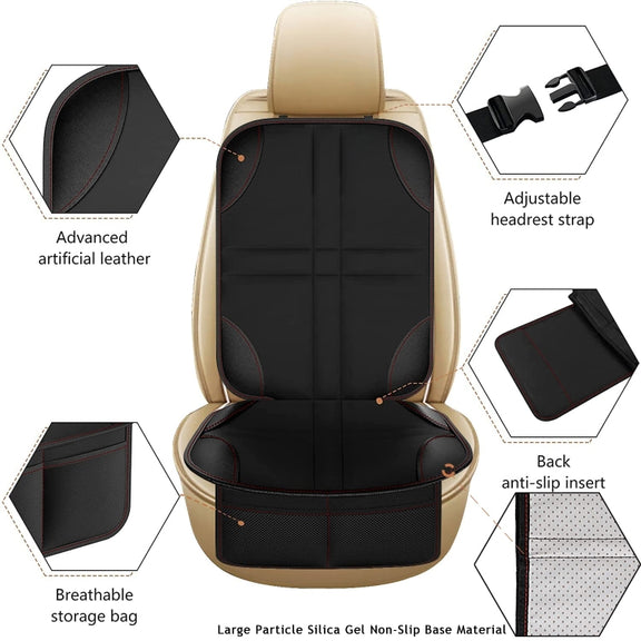 2pcs Child Car Seat Protector Non-Slip Base Material + Water-resistant 600D Fabric(Red Line)