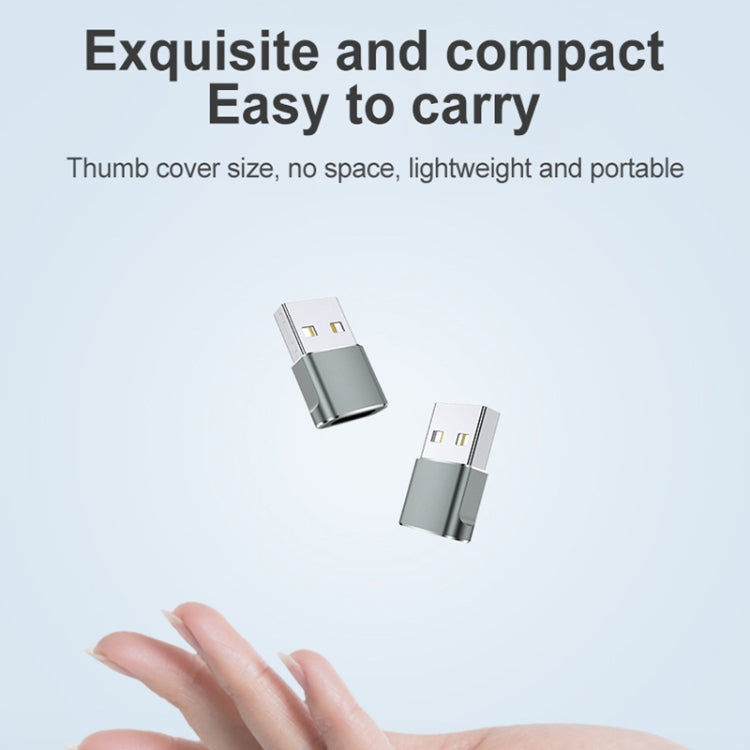 USB 2.0 Male To USB-C / Type-C Female Adapter, Support Charging & Transmission Data(Silver)