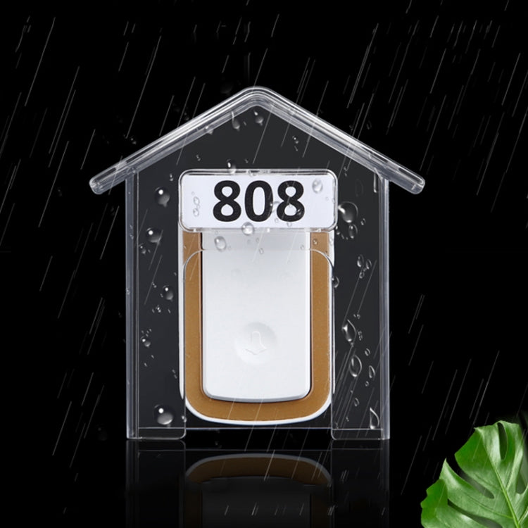Wireless Doorbell Water-resistant Cover Outdoor Doorbell Transparent Rain Protection Case(E30)