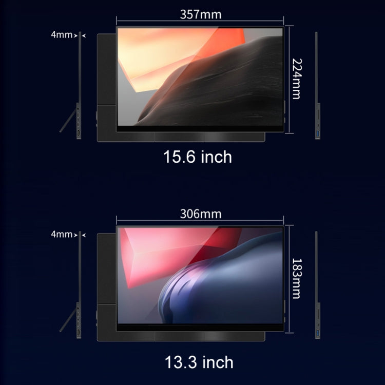 13.3 inch Touch Version 4K Portable External Extended Screen Display For Switch/PS5/Mobile Phone/Computer(US Plug)