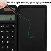 Solar Calculator Handwriting Board Learning Office Portable Folding LCD Writing Board(Black)