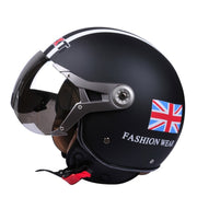 GXT Electric Vehicle Half Cover Helmet Four Seasons Retro Helmet, Size: L(Matte Black Flower)