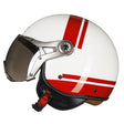 GXT Electric Vehicle Half Cover Helmet Four Seasons Retro Helmet, Size: XL(Painted White Red Stripes) - free shipping - PMC TechLife - Order now!