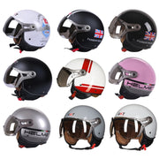 GXT Electric Vehicle Half Cover Helmet Four Seasons Retro Helmet, Size: M(Matte Black)