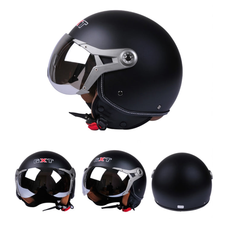 GXT Electric Vehicle Half Cover Helmet Four Seasons Retro Helmet, Size: L(Cold Gray)