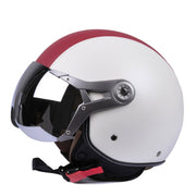 GXT Electric Vehicle Half Cover Four Seasons Retro Helmet, Size: M(White Red)